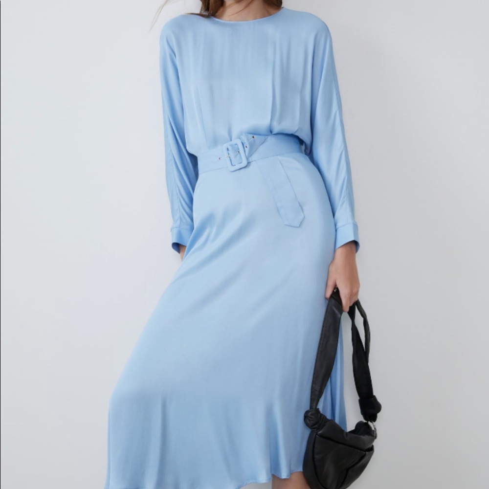 Satin Blue Dress